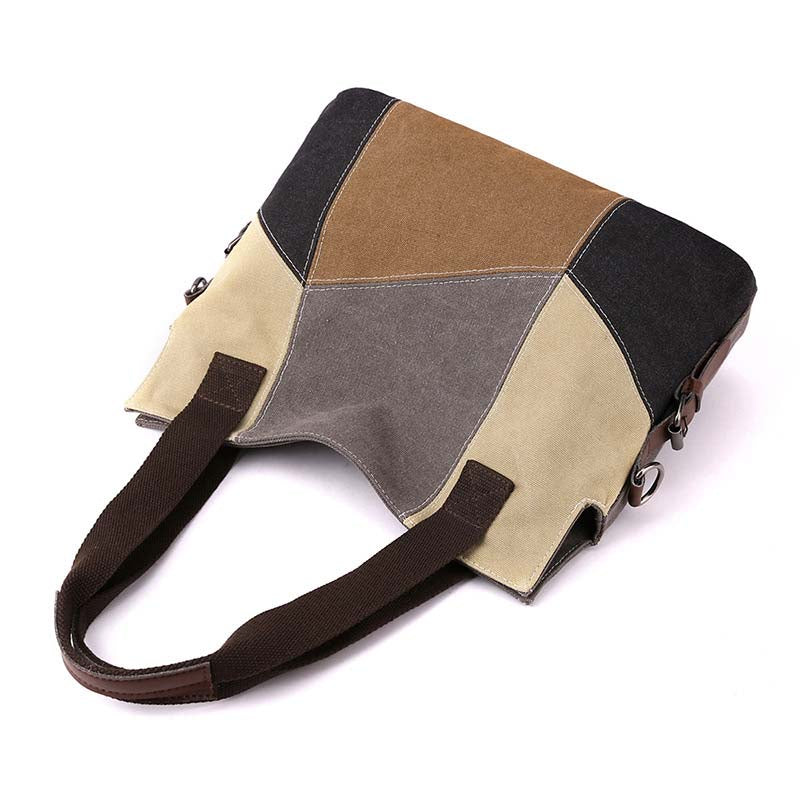 Vintage Kontrastierende Canvas-Tasche