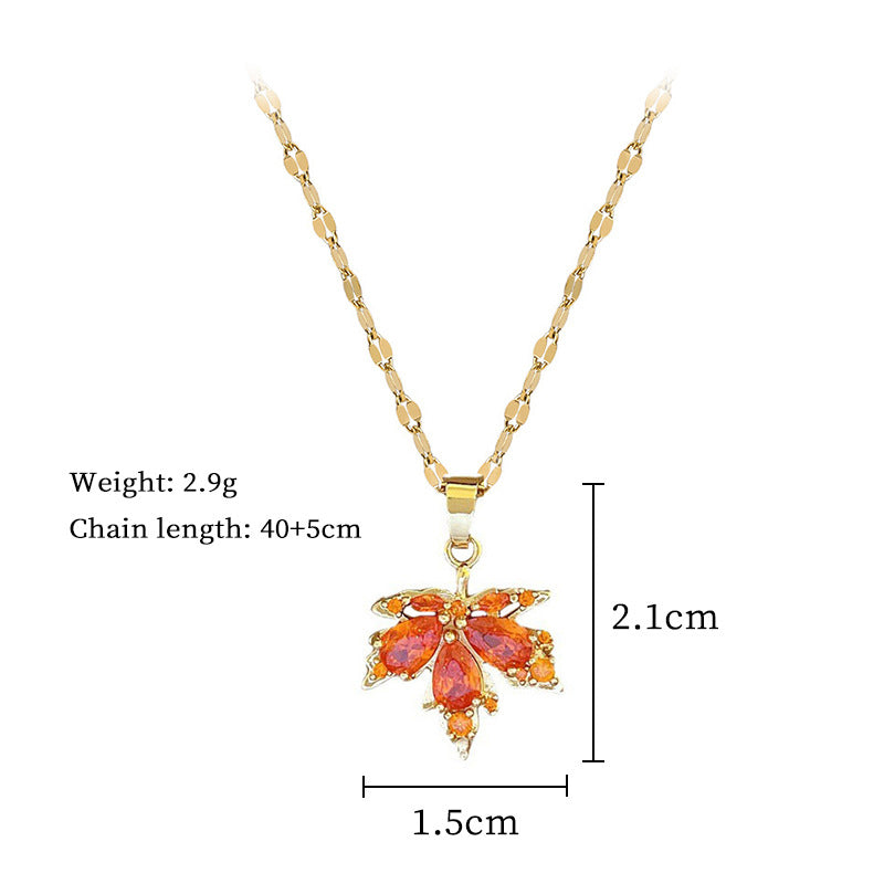 Halskette Mit Ahornblatt-Anhänger