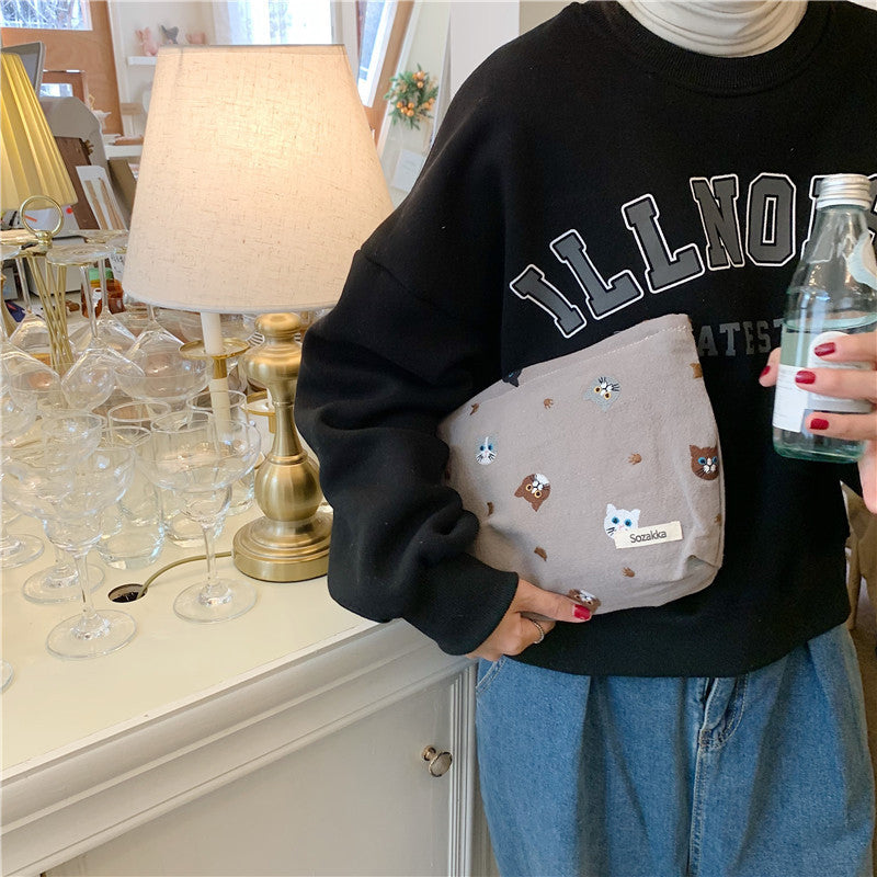 Lässige Tasche Mit Katzen-Print