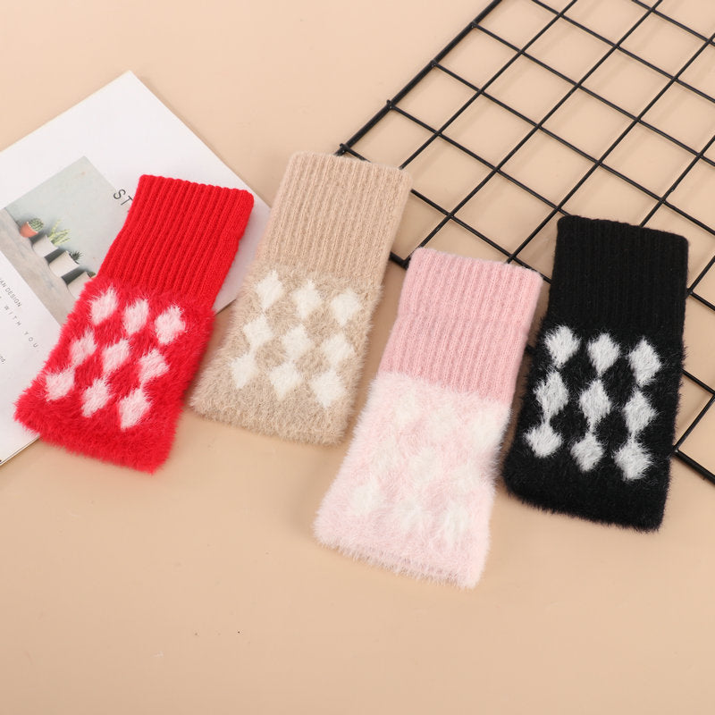 Warme Plüschhandschuhe