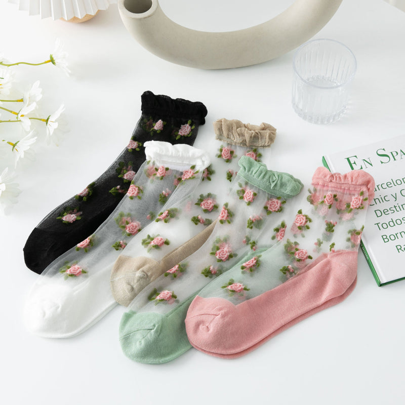 Atmungsaktive Blumensocken