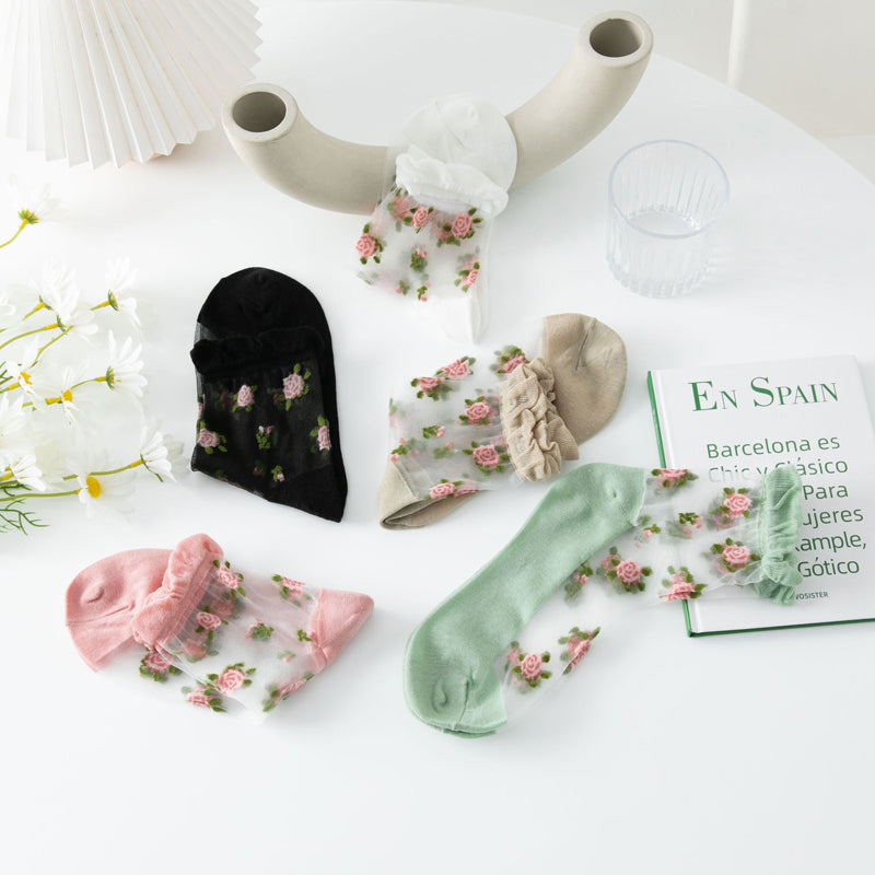 Atmungsaktive Blumensocken