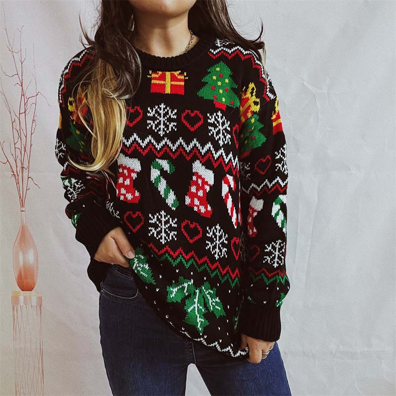 Lässiger Weihnachtlicher Strickpullover