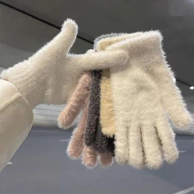 Einfarbige Warme Handschuhe