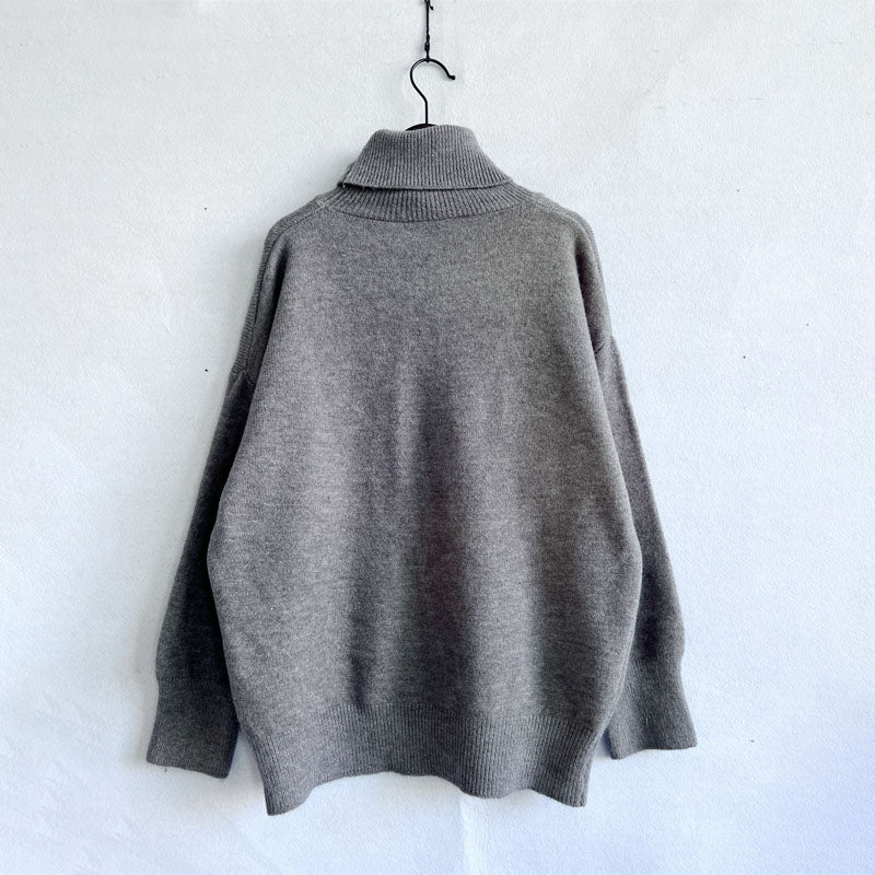 Lässiger Einfarbiger Strickpullover