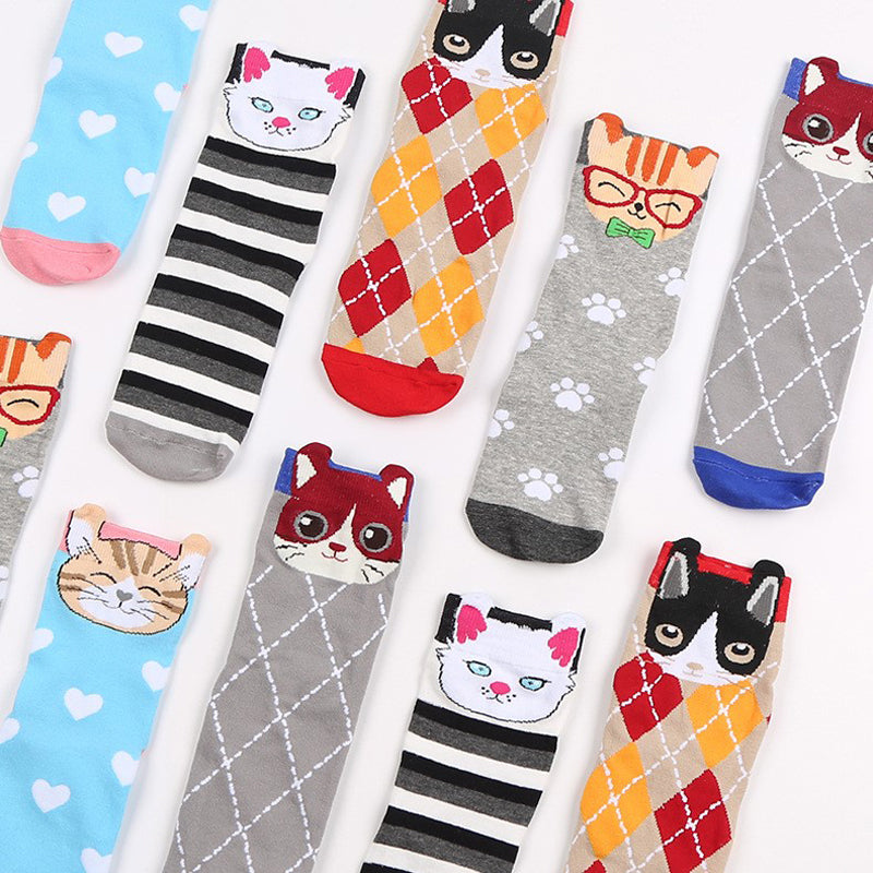 Kreative Socken Mit Katzenmuster