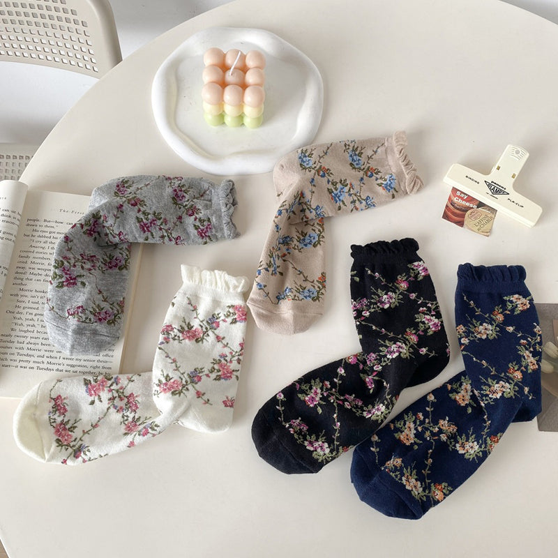 Vintage-Socken Mit Blumenmuster