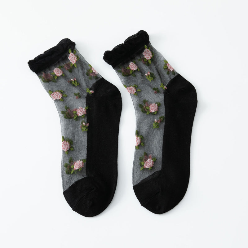 Atmungsaktive Blumensocken
