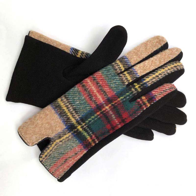 Vintage Karierte Warme Handschuhe