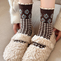 Warme Socken Mit Blumenmuster