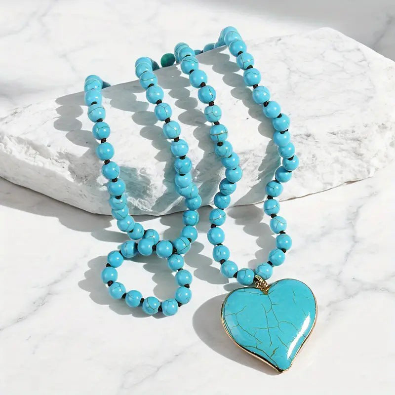 Böhmische Perlen-Anhängerhalskette