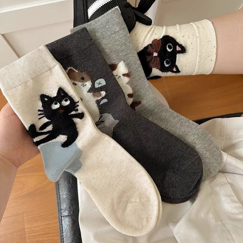 Lässige Socken Mit Katzenmuster