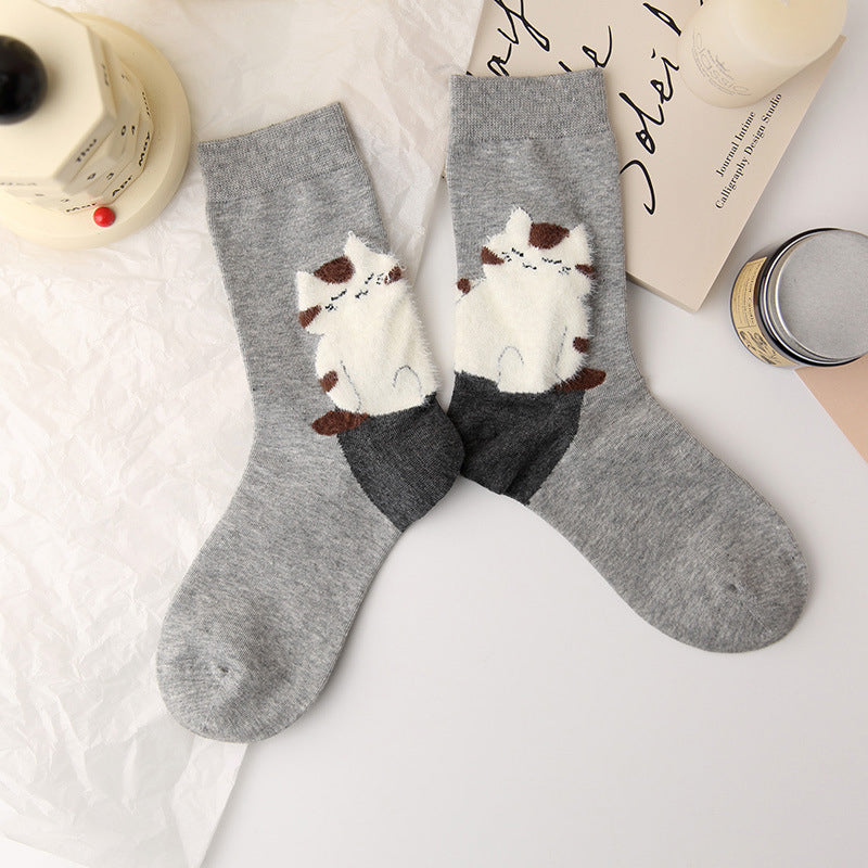 Lässige Socken Mit Katzenmuster