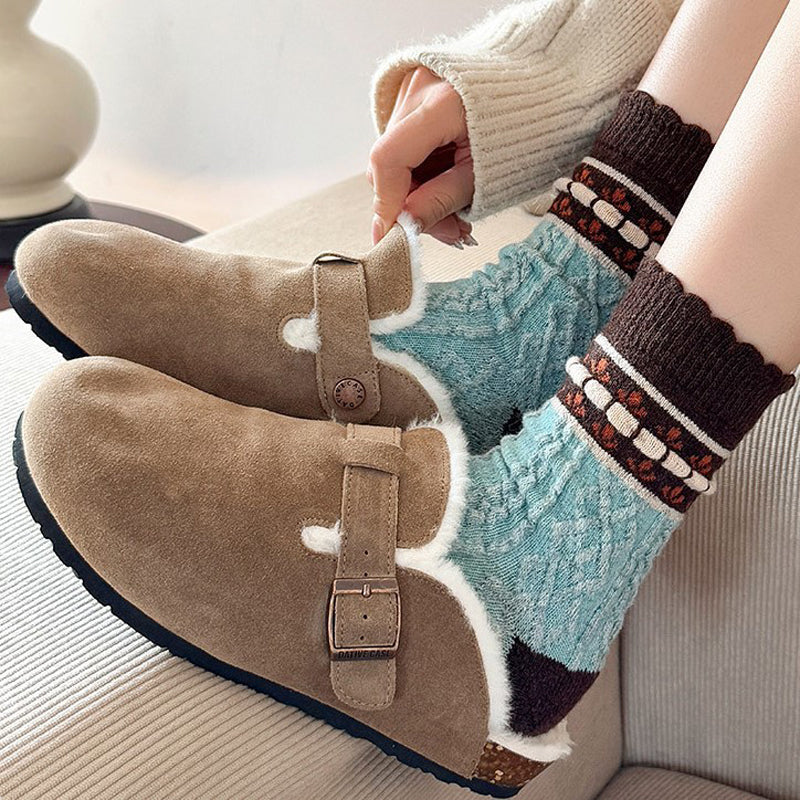 Warme Socken Mit Blumenmuster