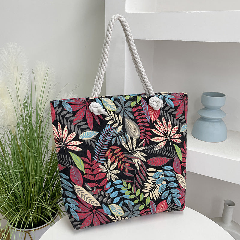 Tasche Mit Vintage-Blatt-Print