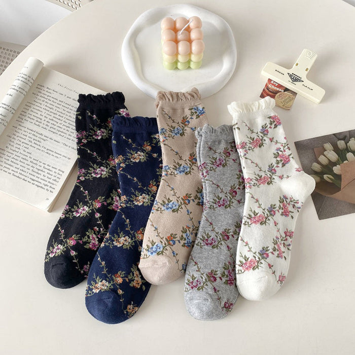 Vintage-Socken Mit Blumenmuster
