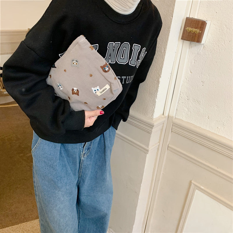 Lässige Tasche Mit Katzen-Print