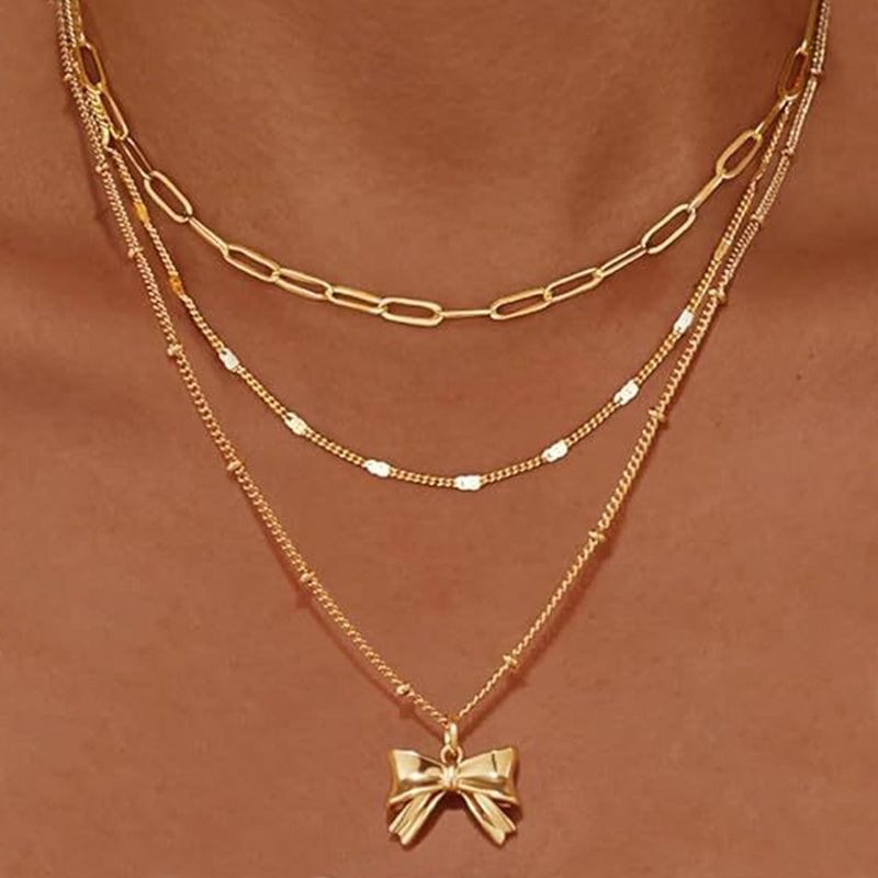 Vintage-Halskette Mit Schleifenanhänger