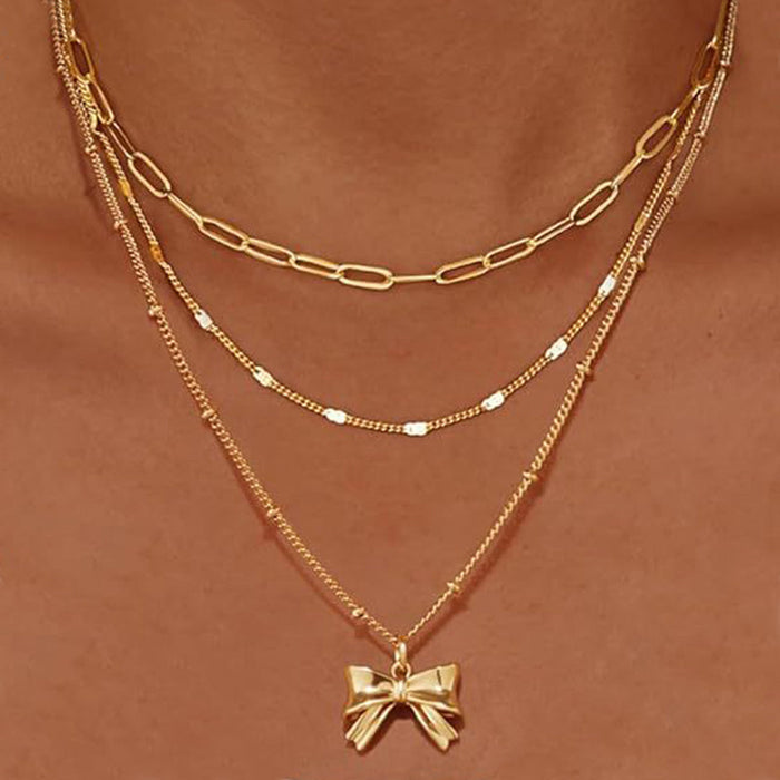 Vintage-Halskette Mit Schleifenanhänger