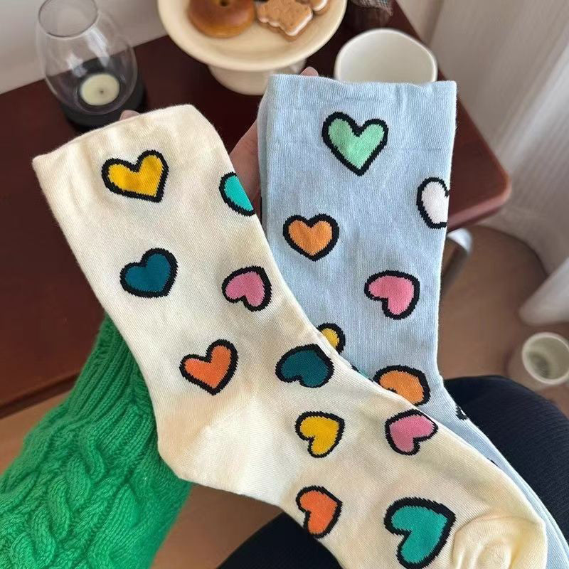 Lässige Socken Mit Herz-Print