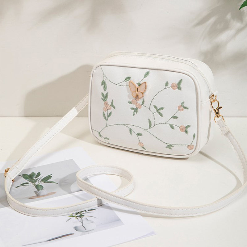 Lässige Tasche Mit Blumenstickerei