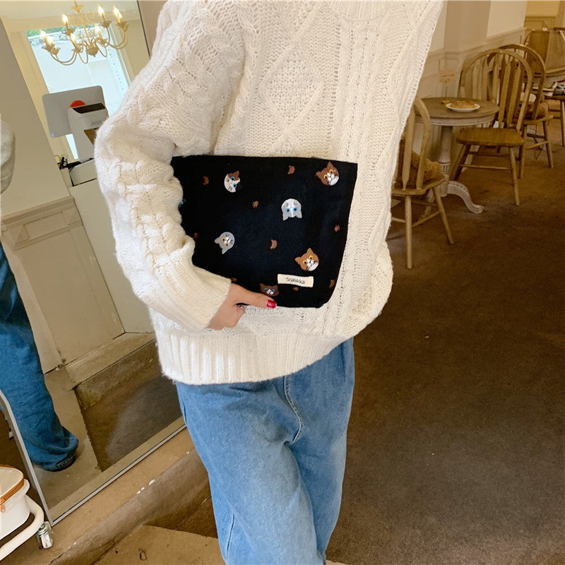 Lässige Tasche Mit Katzen-Print