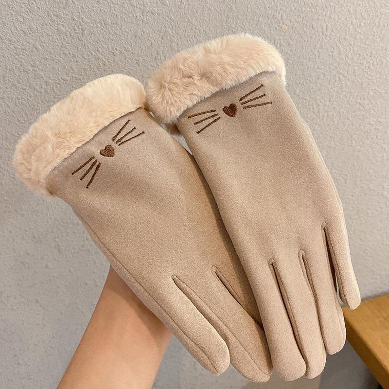 Warme Plüschhandschuhe