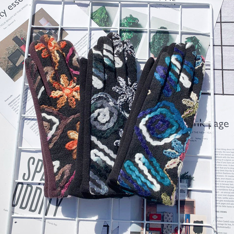 Warme Handschuhe Im Ethno-Stil