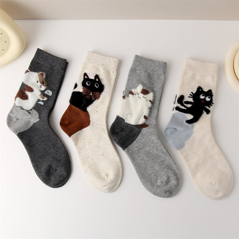 Lässige Socken Mit Katzenmuster