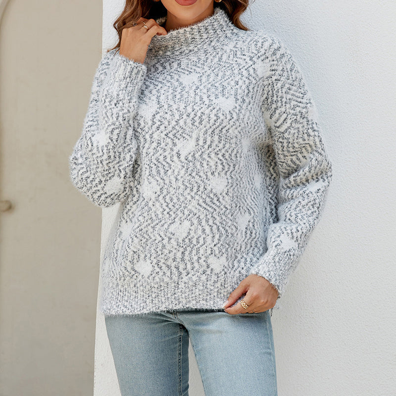 Lässiger Herzstrickpullover