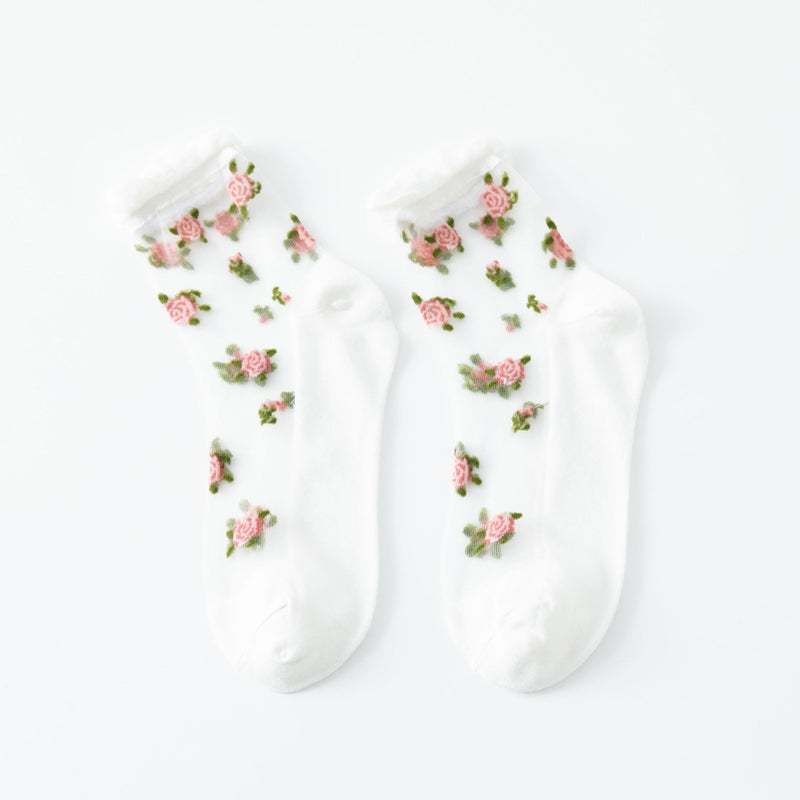Atmungsaktive Blumensocken