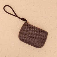 Vintage Stroh-Münzgeldbörse