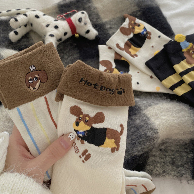 Lässige Socken Mit Cartoon-Hund