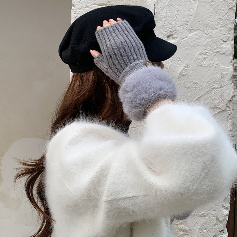 Einfarbige Warme Handschuhe