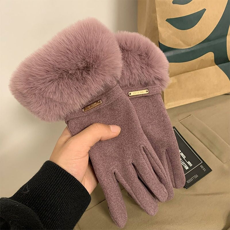 Einfarbige Warme Handschuhe