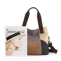 Vintage Kontrastierende Canvas-Tasche