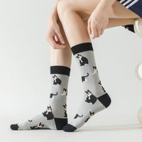 Vintage-Socken Mit Katzen-Print