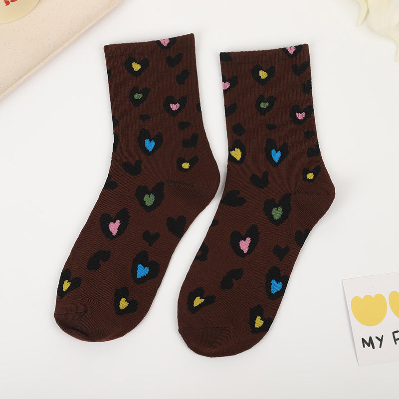 Lässige Socken Mit Herz-Print