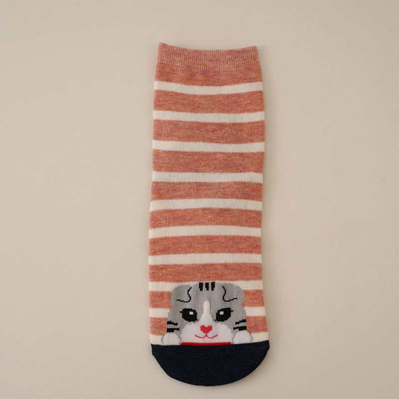 Socken Mit Cartoon-Katzen-Muster