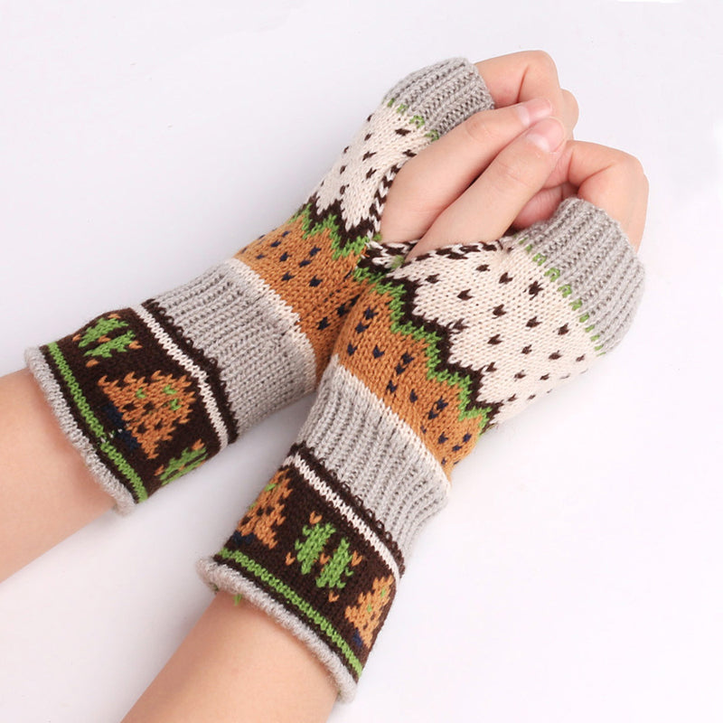 Gestrickte Weihnachtshandschuhe