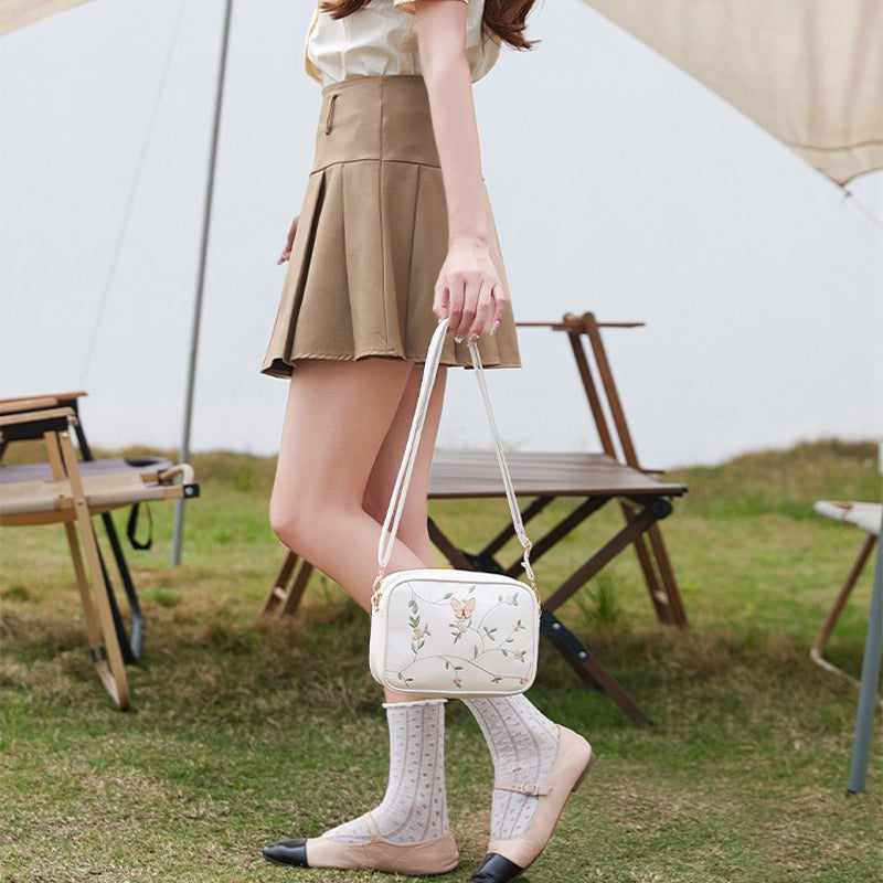 Lässige Tasche Mit Blumenstickerei