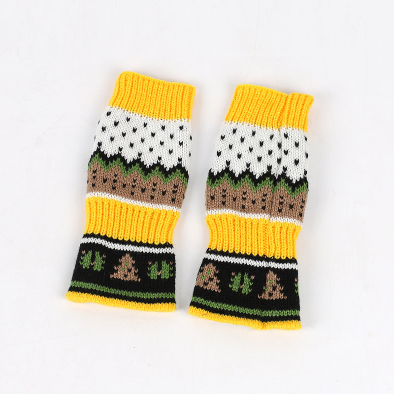 Gestrickte Weihnachtshandschuhe