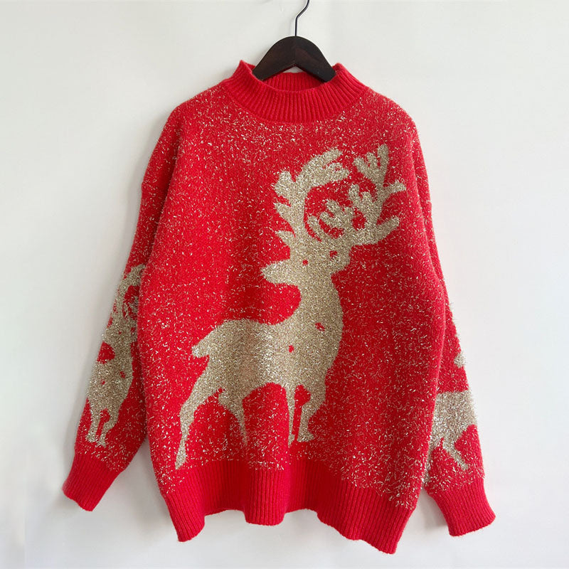 Lässiger Weihnachtlicher Strickpullover