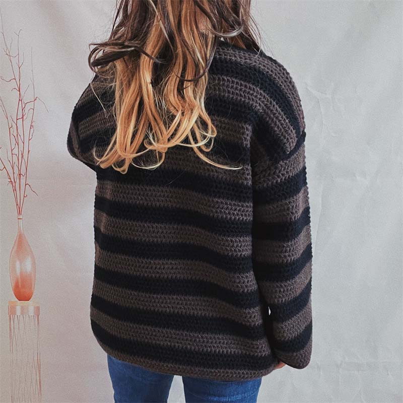 Lässiger Gestreifter Strickpullover