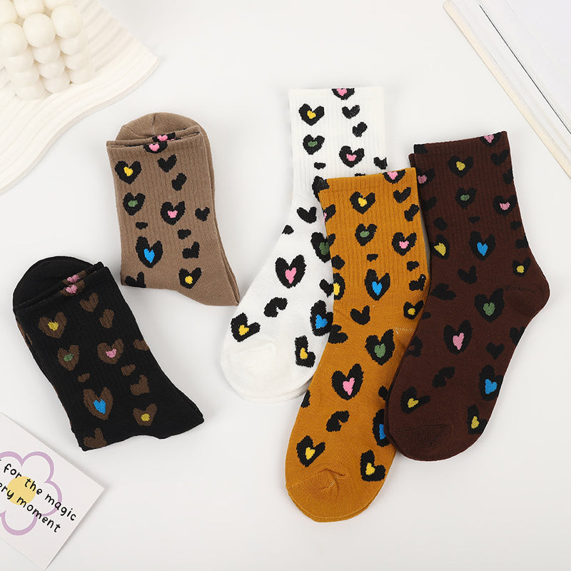 Lässige Socken Mit Herz-Print