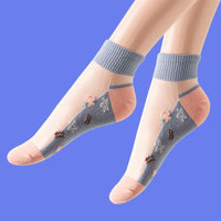 Atmungsaktive Socken Mit Blumenmuster