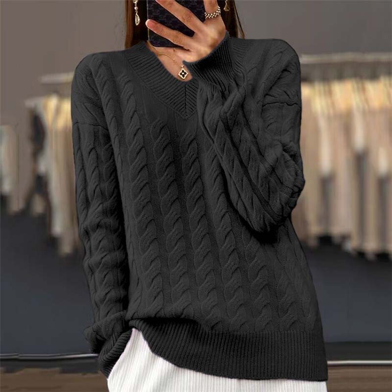 Lässiger Pullover Mit Zopfmuster