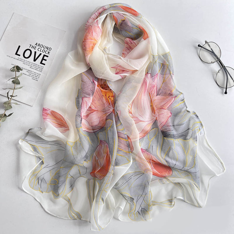 Lässiger Schal Mit Blumenmuster