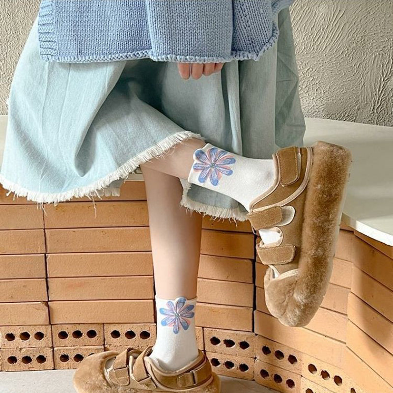 Lässige Socken Mit Blumenmuster