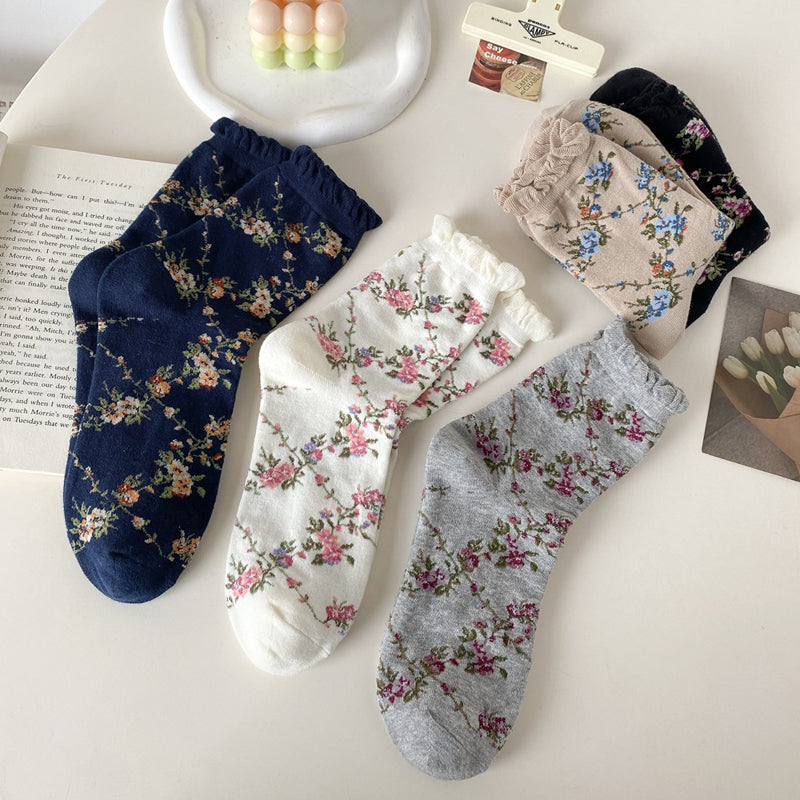 Vintage-Socken Mit Blumenmuster